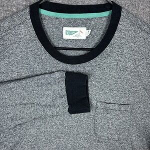 Wellen‎ Shirt Mens XXL Heather Gray Long Sleeve Hemp Blend Organic Huckberry Tee